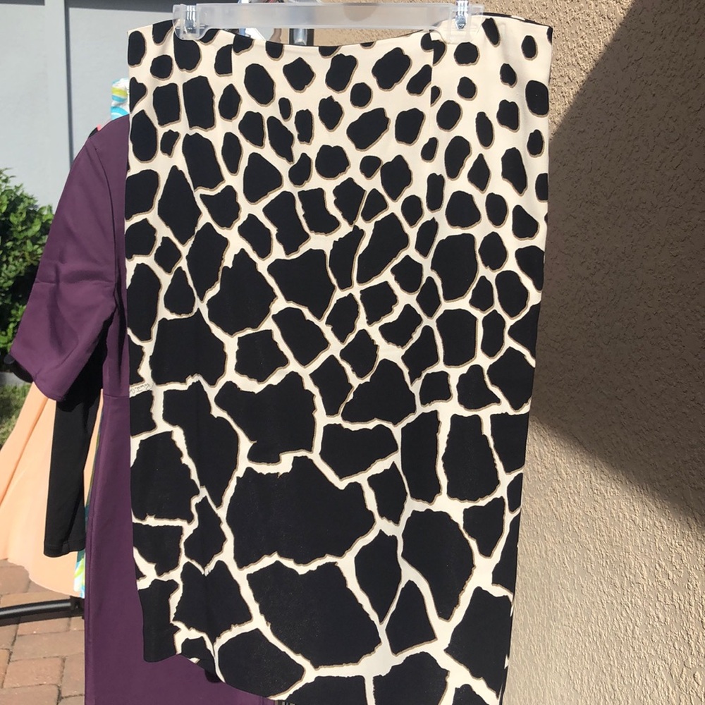 Roberto Cavalli Giraffe print A Line skirt.